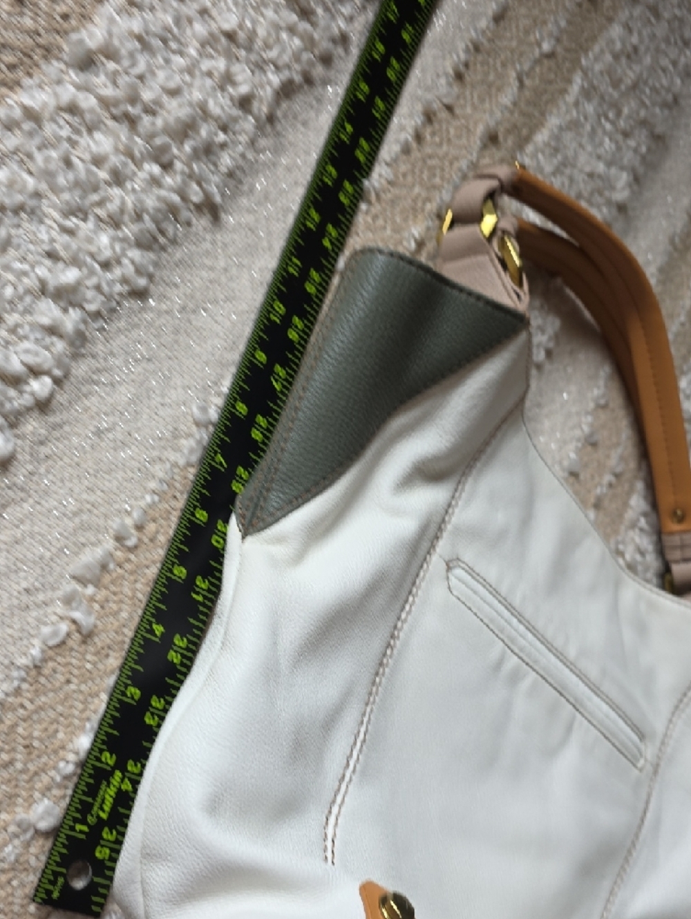 orYANY White, Taupe and Tan Leather Shoulder Bag - Picture 10 of 15
